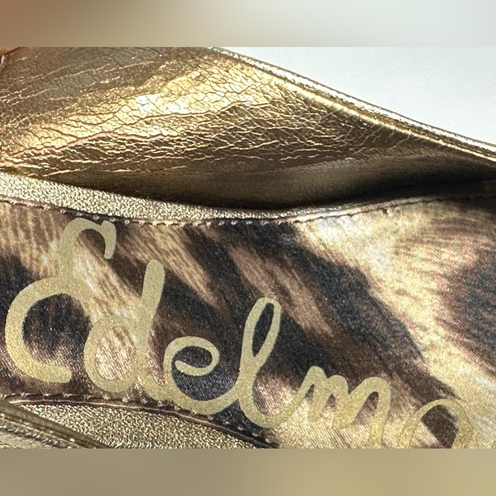 Sam Edelman Metallic Gold Slingback Evelyn A4794L6700 Platform Pumps heels 8.5 - Picture 6 of 16